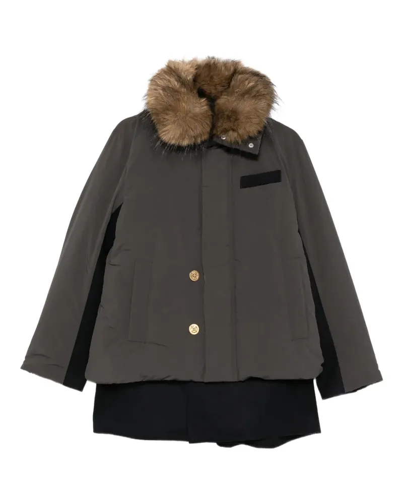 Sacai Jacke im Layering-Look - Grün Grün