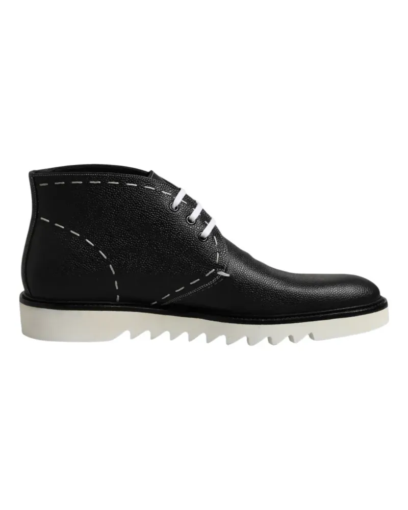 Dolce & Gabbana Stiefeletten mit Ziernähten - Schwarz Schwarz