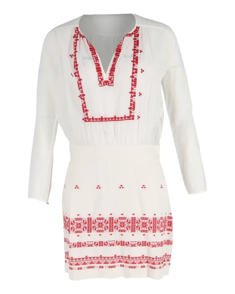 Vanessa Bruno embroidered long-sleeved mini dress - Weiß Weiß