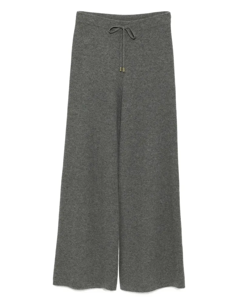N.Peal Gestrickte Hose mit Wabenmuster - Grau Grau