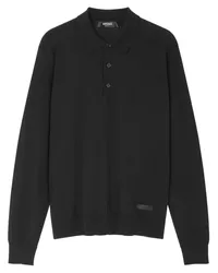 Versace Langärmeliges Poloshirt Schwarz