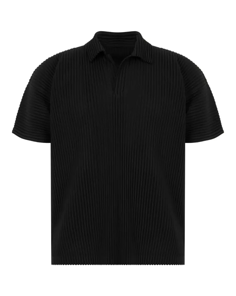 Issey Miyake Plissiertes T-Shirt - Schwarz Schwarz