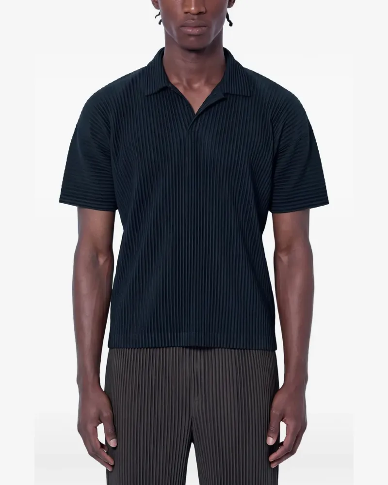 Issey Miyake T-Shirt aus geripptem Strick - Schwarz Schwarz