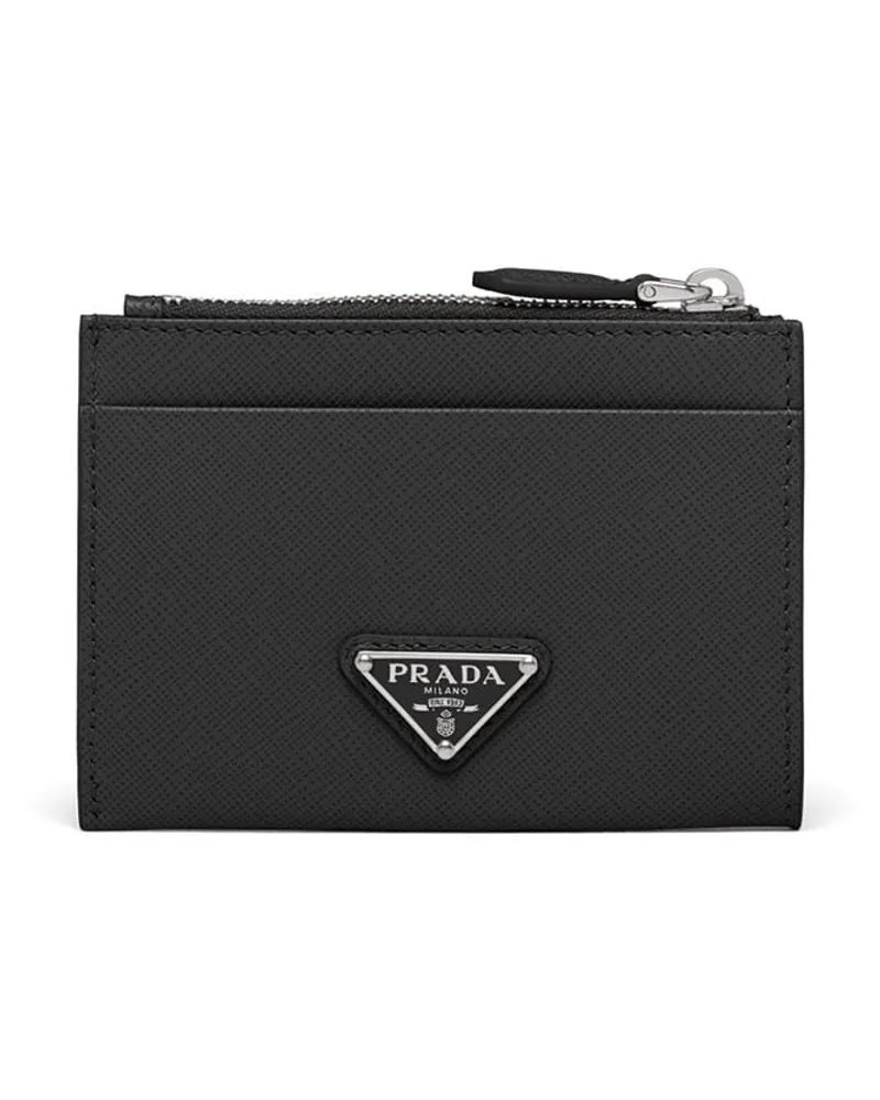 Prada Saffiano-Kartenetui mit Logo - Schwarz Schwarz