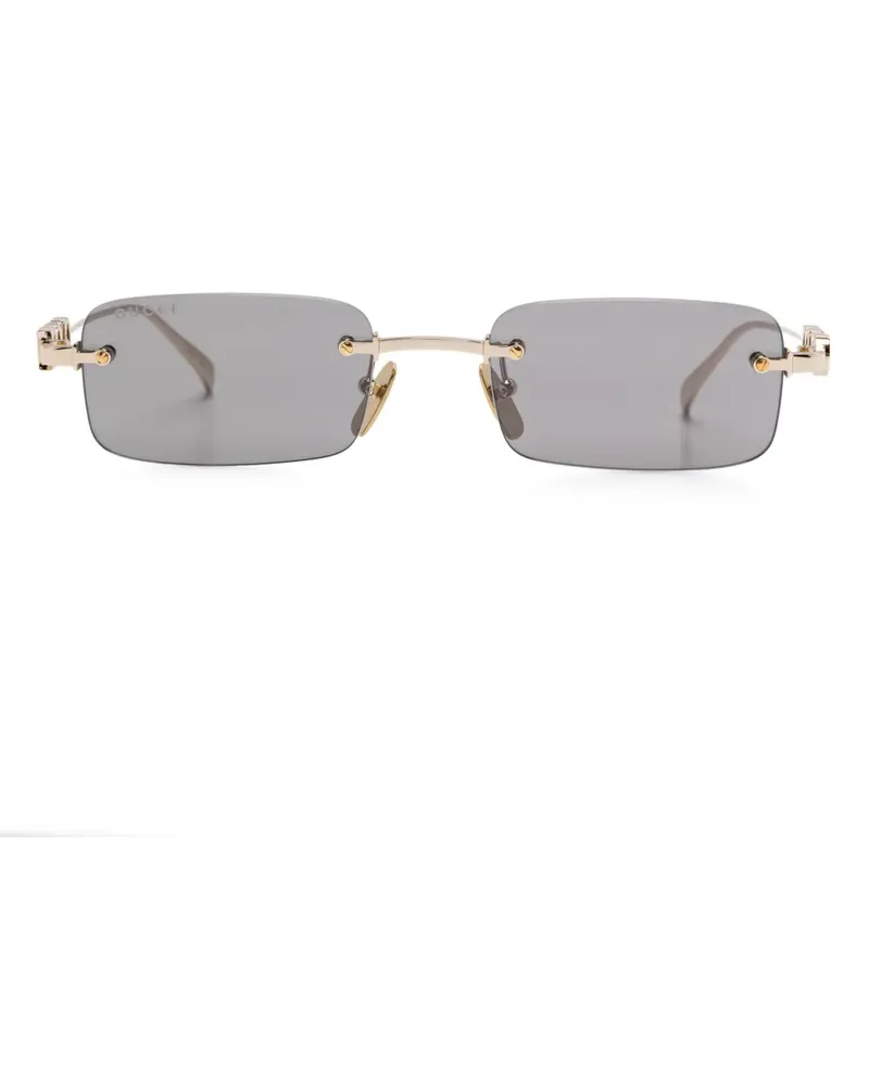 Gucci Sonnenbrille mit eckigem Gestell - Gold Gold