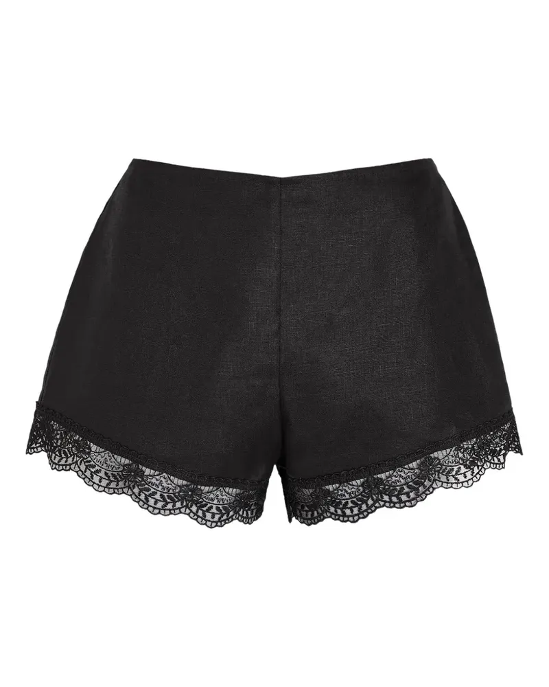 STAUD Vov lace-trim shorts - Schwarz Schwarz
