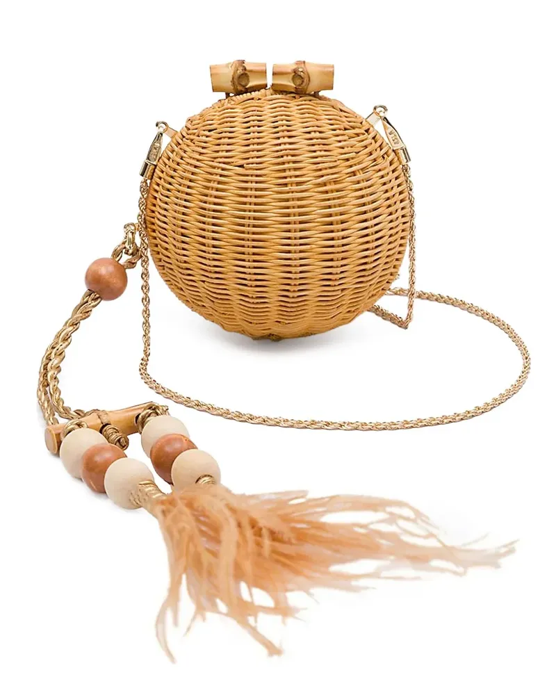 ISLA Esfera Clutch aus Rattan - Nude Nude