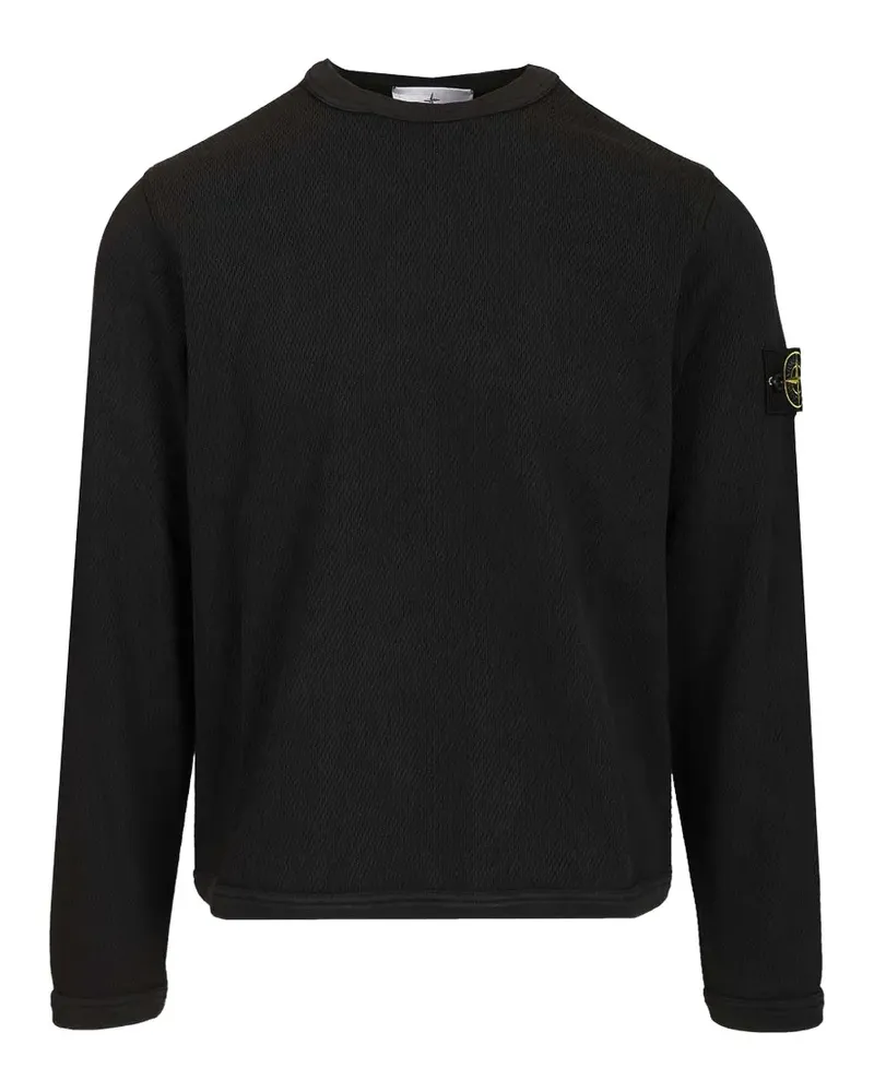 Stone Island ribbed logo-patch sweatshirt - Schwarz Schwarz