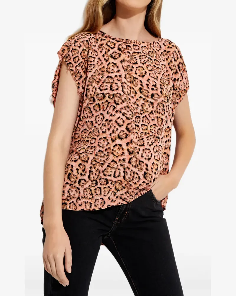 One Teaspoon T-Shirt mit Animal-Print - Orange Orange