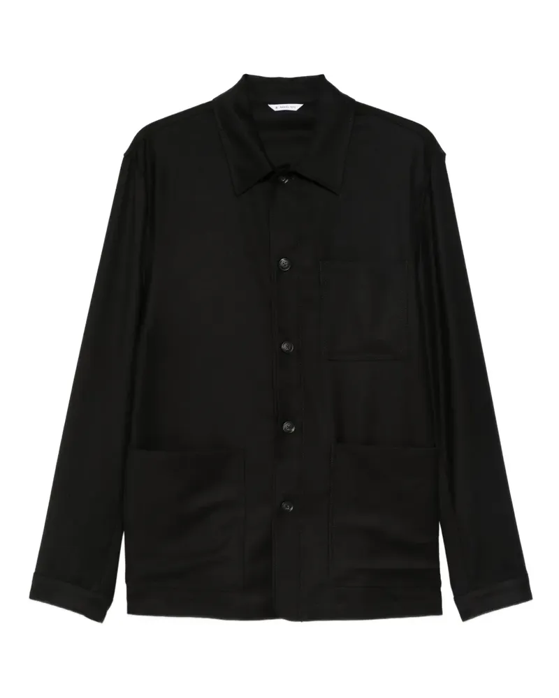 Manuel Ritz Hemdjacke aus Flanell - Schwarz Schwarz