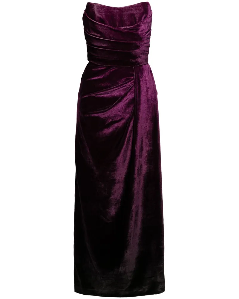 Elie Saab Midikleid aus Samt - Violett Violett
