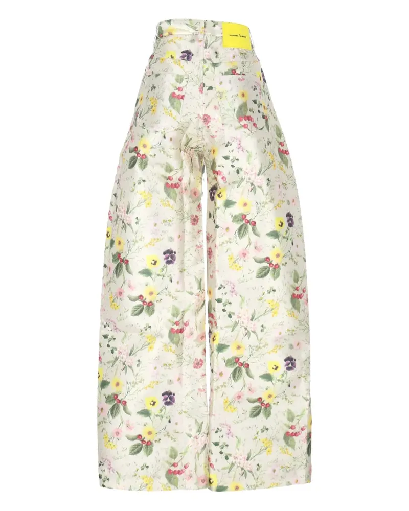 Marques ' Almeida Hose mit Blumen-Print - Weiß Weiß