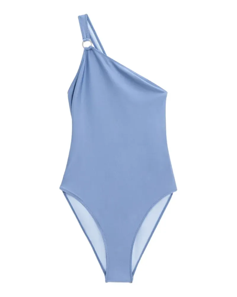 Filippa K asymmetric-neck ring-detail swimsuit - Blau Blau