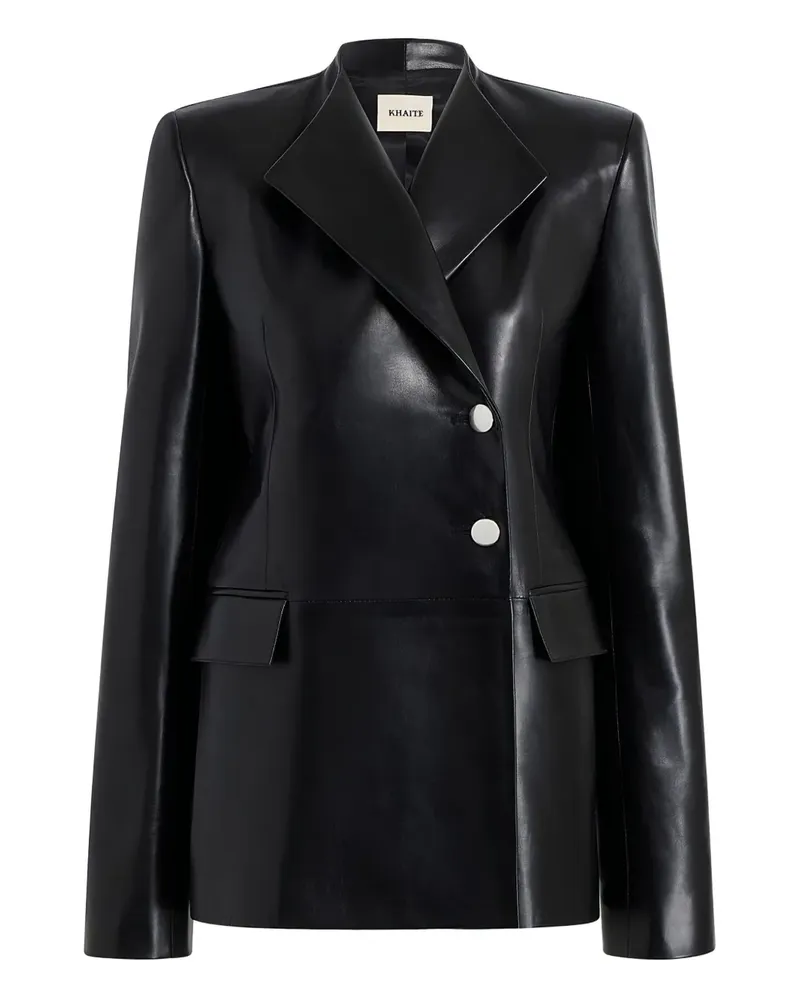KHAITE Lederjacke mit Knopfleiste - Schwarz Schwarz