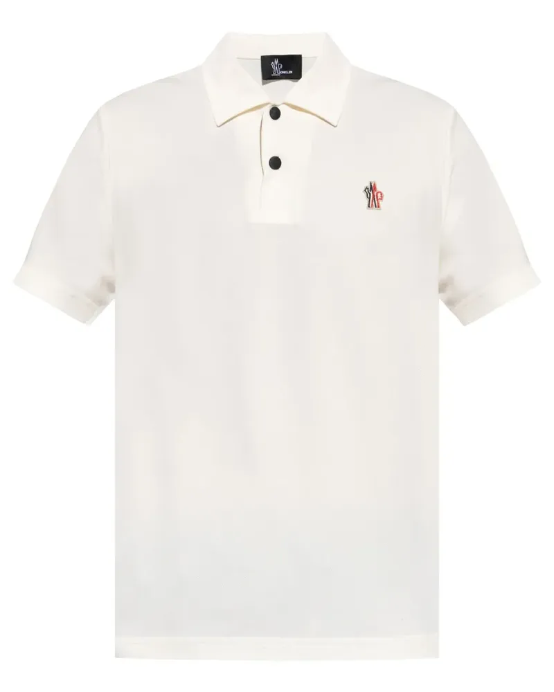 Moncler Poloshirt mit Logo-Patch - Weiß Weiß