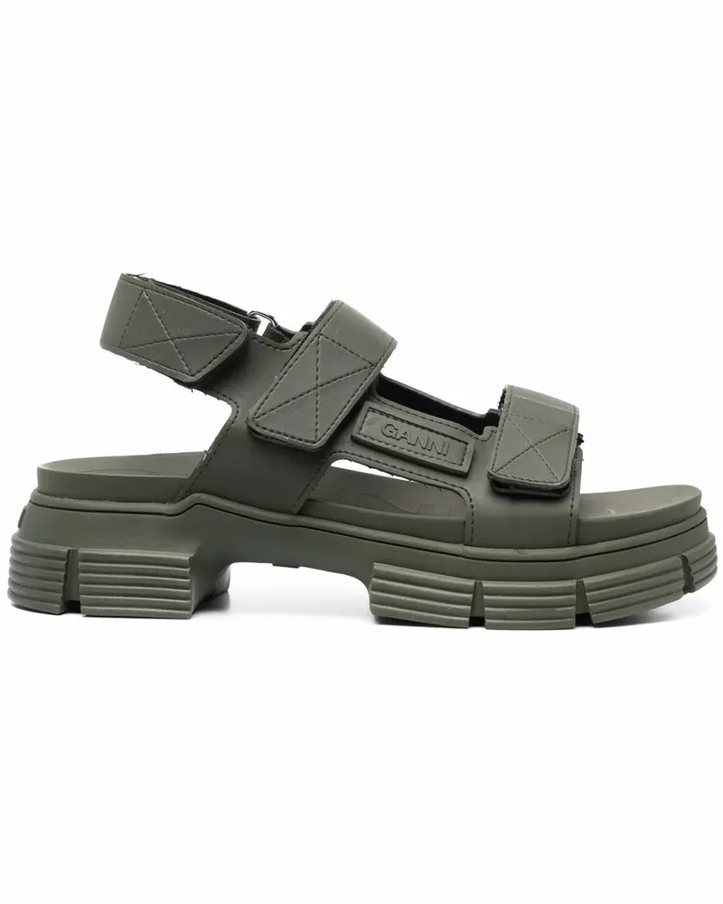 Ganni Sandalen mit Klettverschluss - Grün Grün