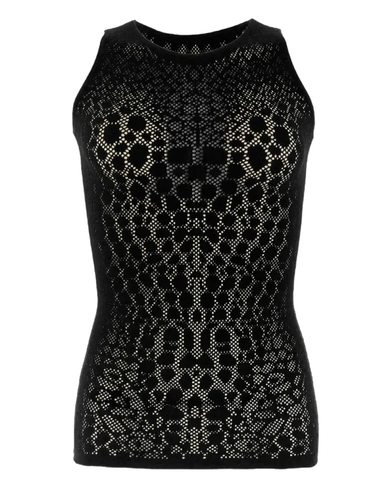 Wolford Top mit Netzmuster - Schwarz Schwarz