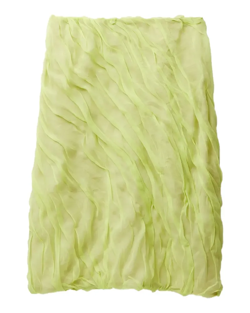 Versace Drapierter Bleistiftrock aus Seidenchiffon - Grün Grün