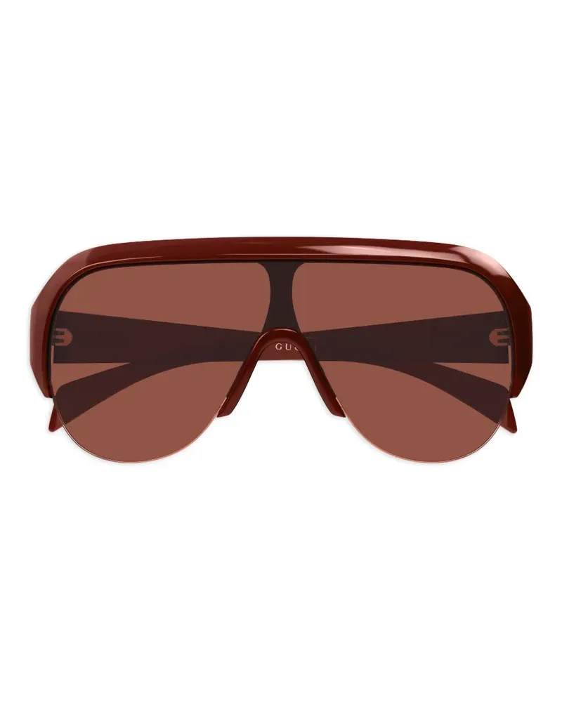 Gucci logo-print pilot-frame sunglasses - Braun Braun