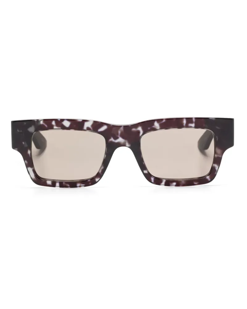 Alexander McQueen Sonnenbrille mit eckigem Gestell - Schwarz Schwarz