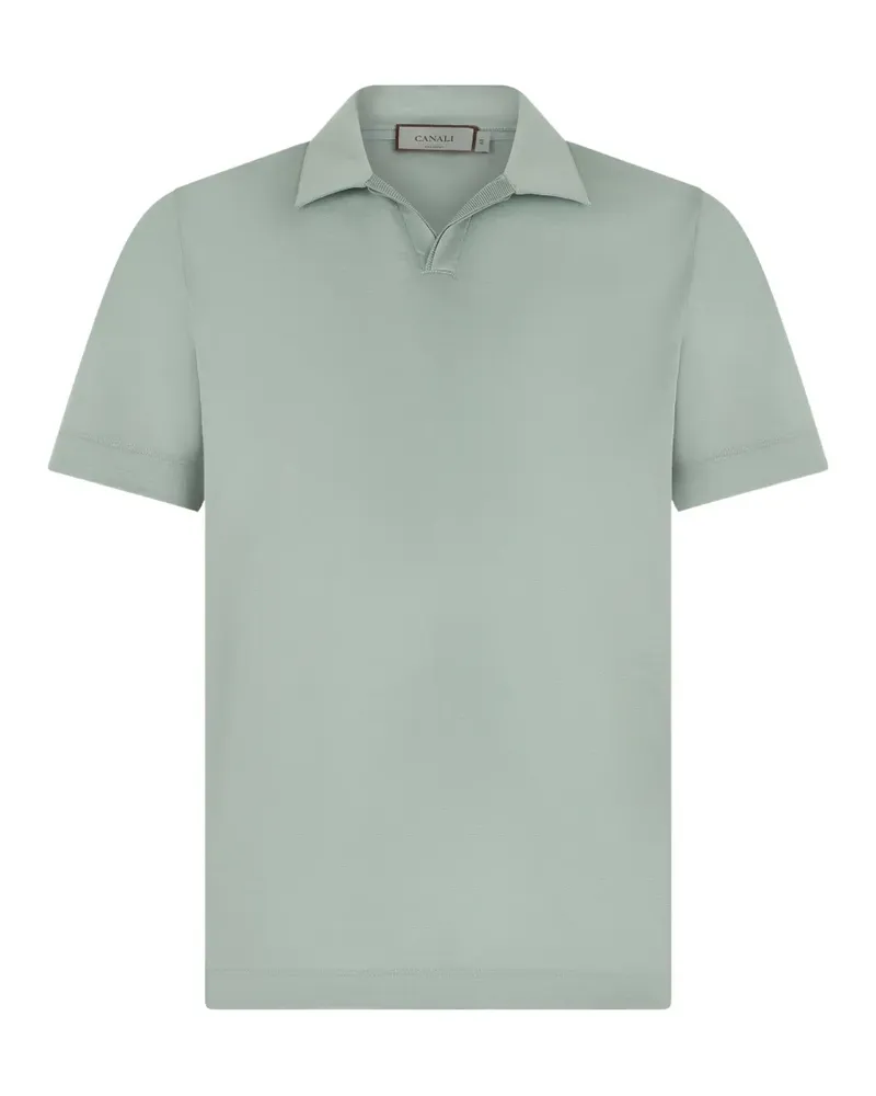 Canali T-Shirt mit Poloshirtkragen - Grün Grün