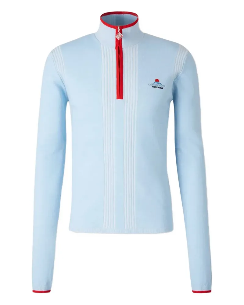 Casablanca Paris Bestickter Cardigan mit Reißverschluss - Blau Blau