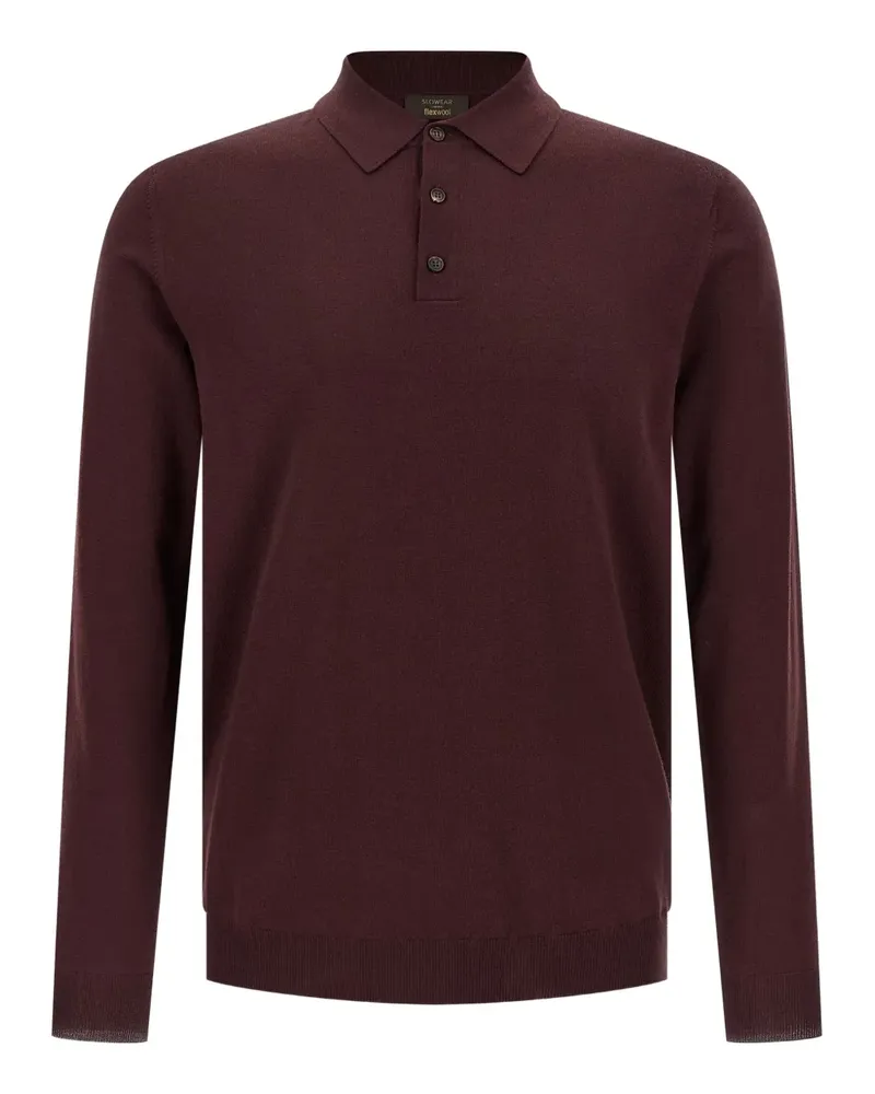Zanone Langärmeliger Pullover mit Polokragen - Rot Rot