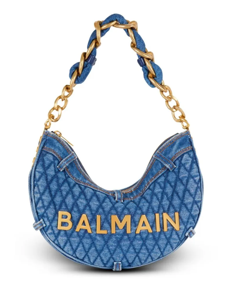 Balmain 1945 Soft Moon Jeans-Schultertasche - Blau Blau