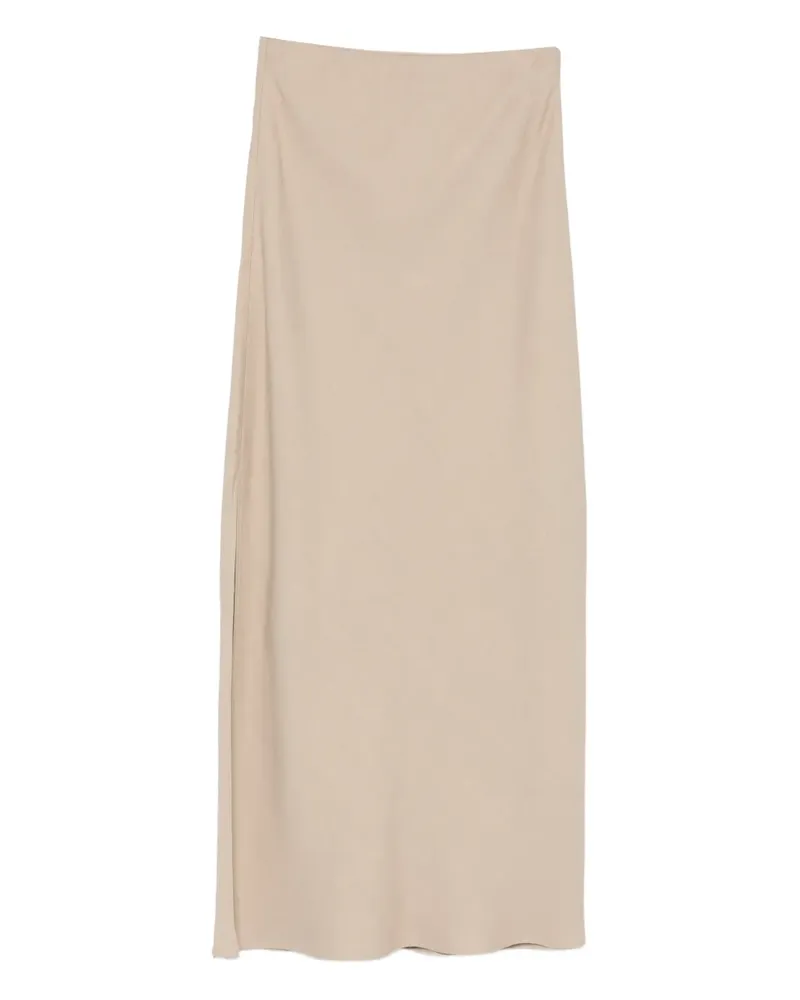 Brunello Cucinelli Gerader Rock mit Seitenschlitz - Nude Nude