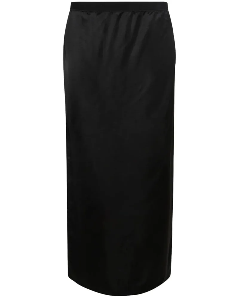 WARDROBE.NYC Midirock im Satin-Look - Schwarz Schwarz