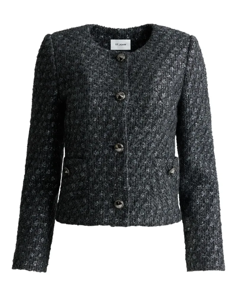 ST. JOHN Tweed-Sakko - Grau Grau