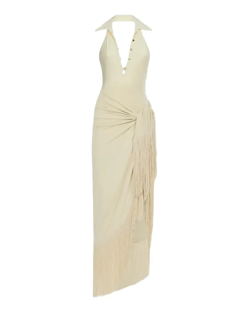 Taller Marmo Grand Tropicana Badeanzug mit Fransen - Nude Nude