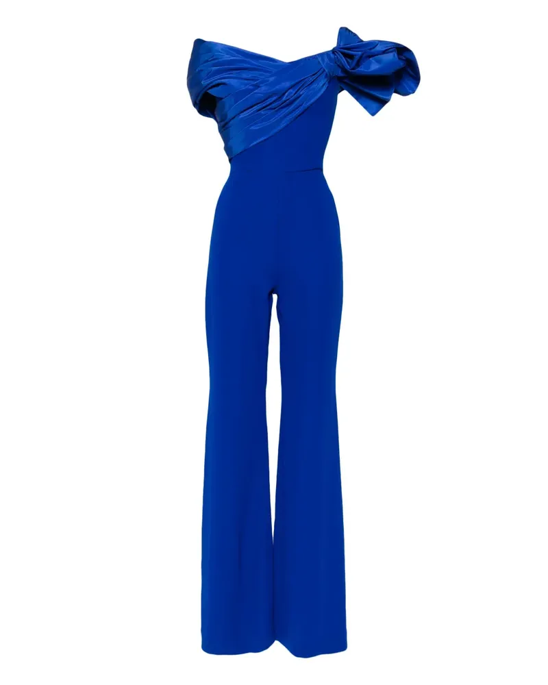 Saiid Kobeisy Jumpsuit mit drapierter Schleife - Blau Blau