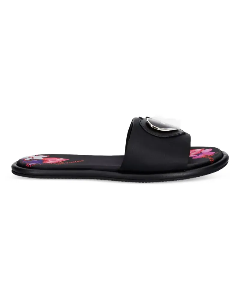 Moschino heart-plaque sandals - Schwarz Schwarz