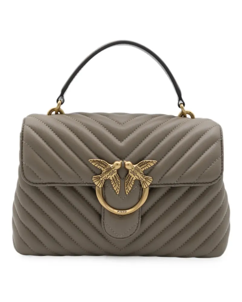 Pinko Love Lady Puff Schultertasche mit Chevron-Steppung - Grau Grau