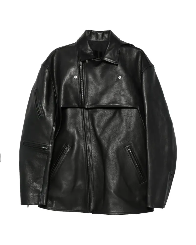 Rick Owens layered leather jacket - Schwarz Schwarz