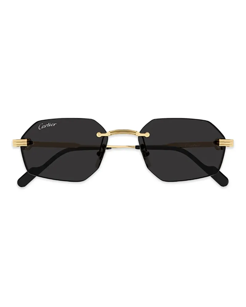 Cartier geometric-frame rimless sunglasses - Gold Gold