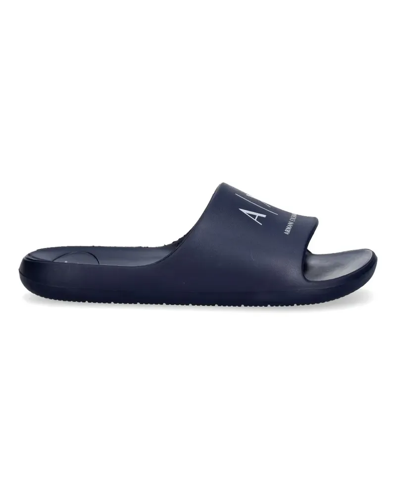 Armani Exchange A|X logo-print slides - Blau Blau