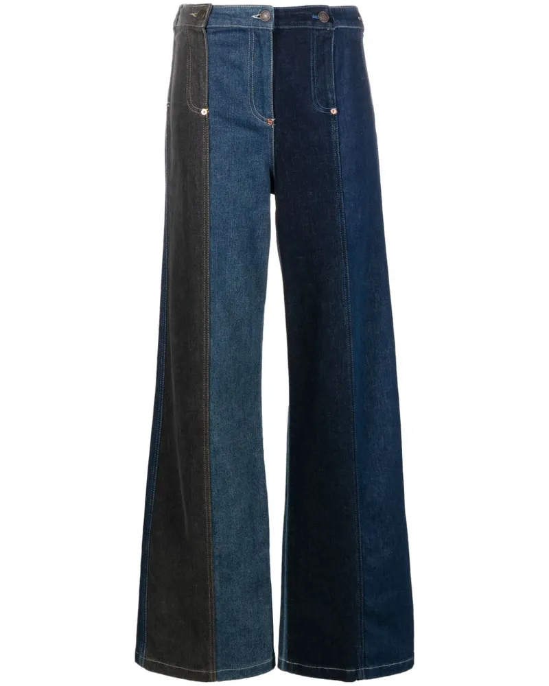 Moschino Weite High-Waist-Jeans - Blau Blau