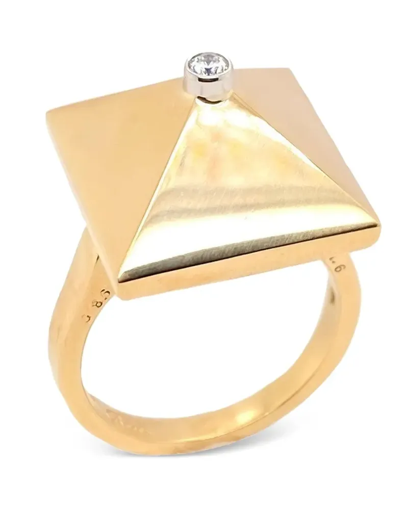 Brooks Brothers 18kt Piramide Gelbgoldring mit Diamanten - YELLOW GOLD Yellow