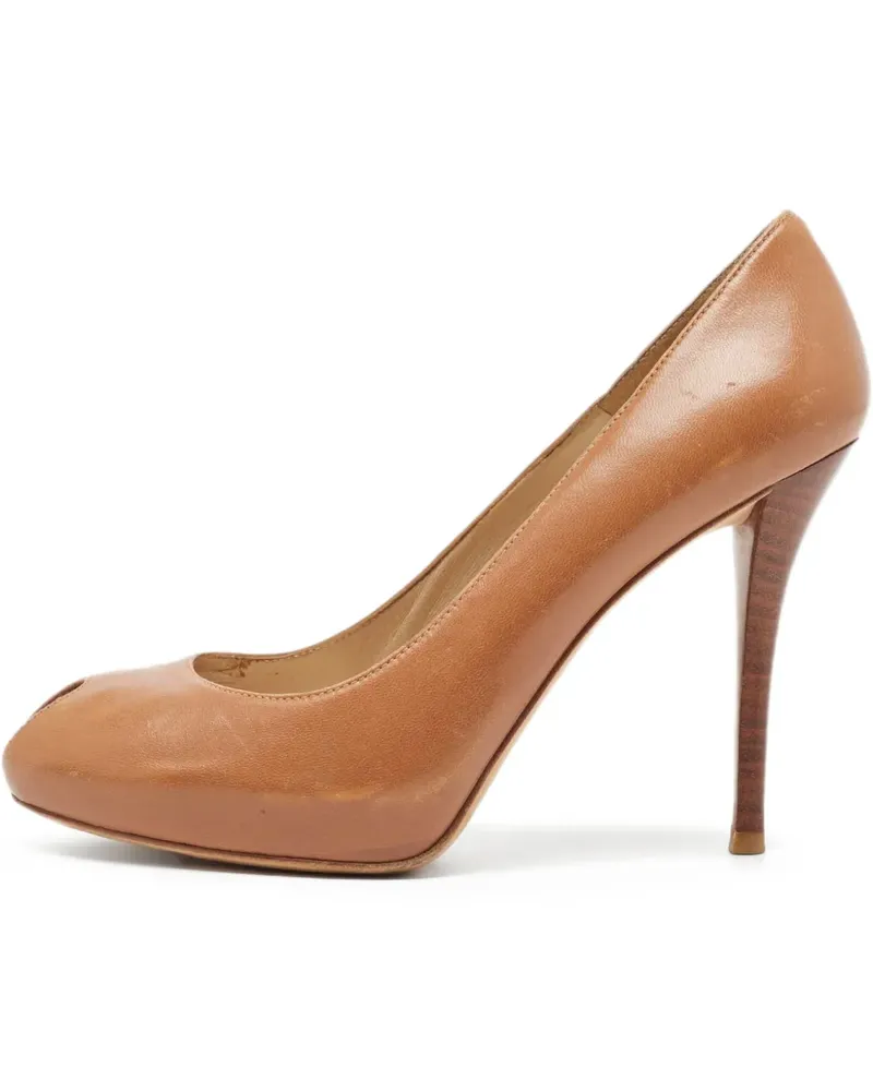 Stuart Weitzman Pre-owned Peeptoe-Pumps 120mm - Braun Braun