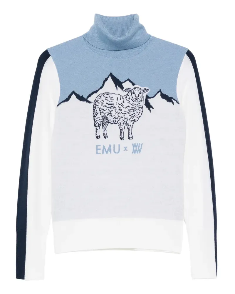 WE NORWEGIANS Emu Rollkragenpullover aus Intarsien-Strick - Weiß Weiß