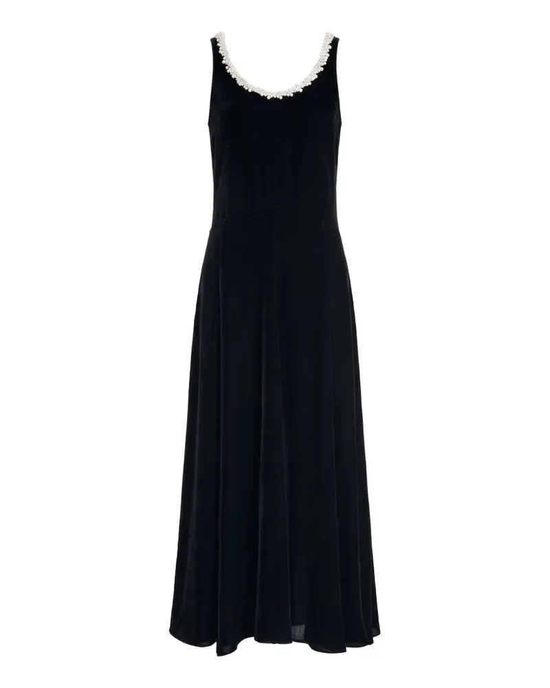 Maria Mcmanus Maxikleid mit Perlenbesatz - Schwarz Schwarz