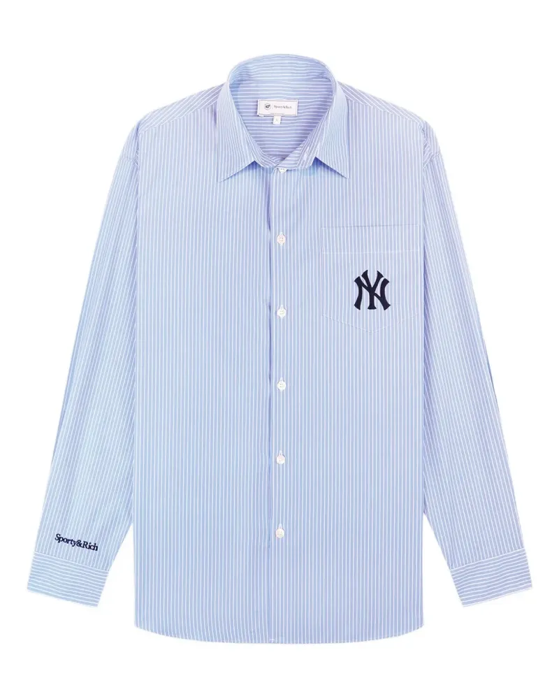 SPORTY & RICH Gestreiftes Hemd - Blau Blau