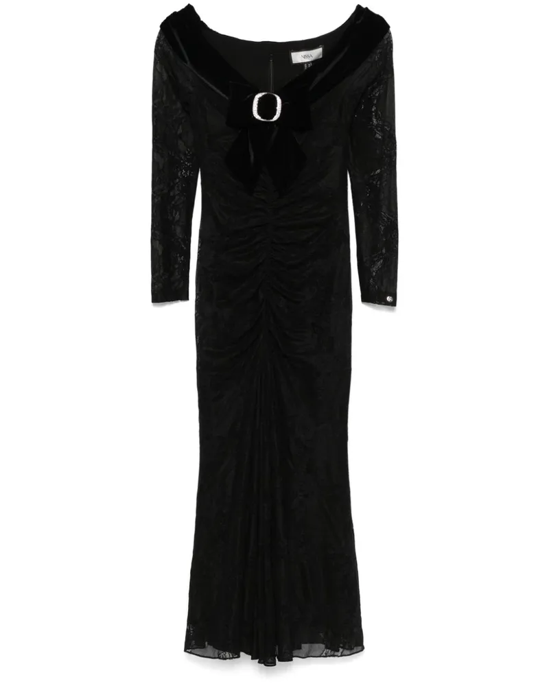 NISSA Midikleid mit Schleifen - Schwarz Schwarz