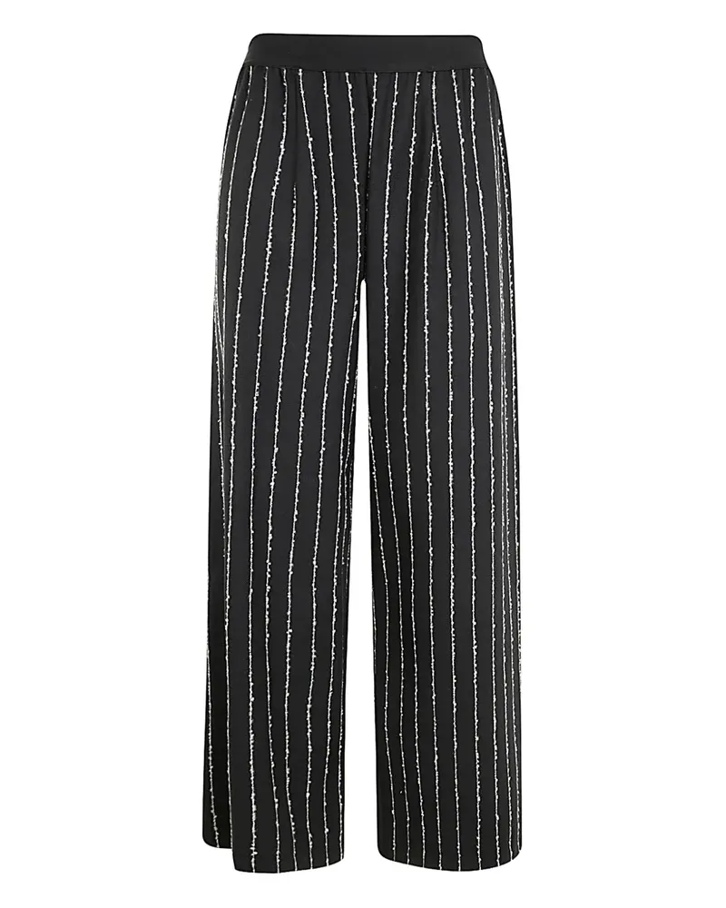 Maria Calderara Gestreifte Hose - Schwarz Schwarz