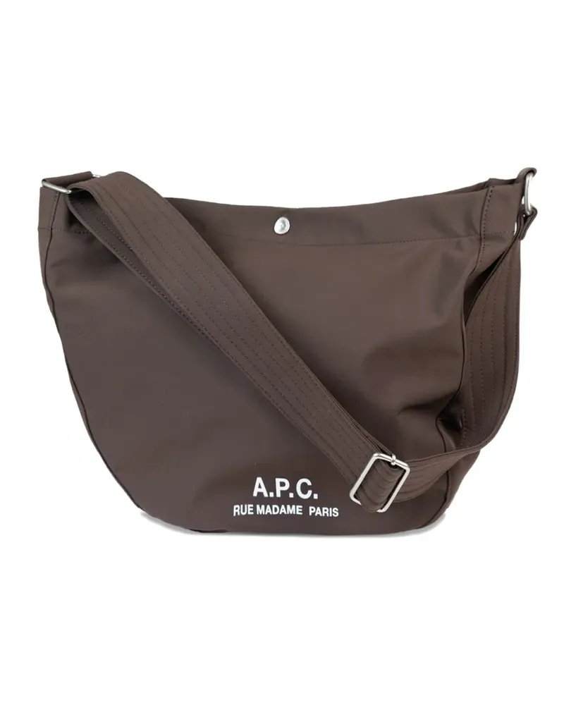 A.P.C. Mittelgroße Journal Schultertasche - Braun Braun