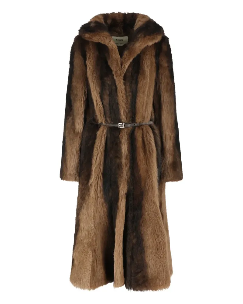 Fendi Shearling-Mantel - Braun Braun