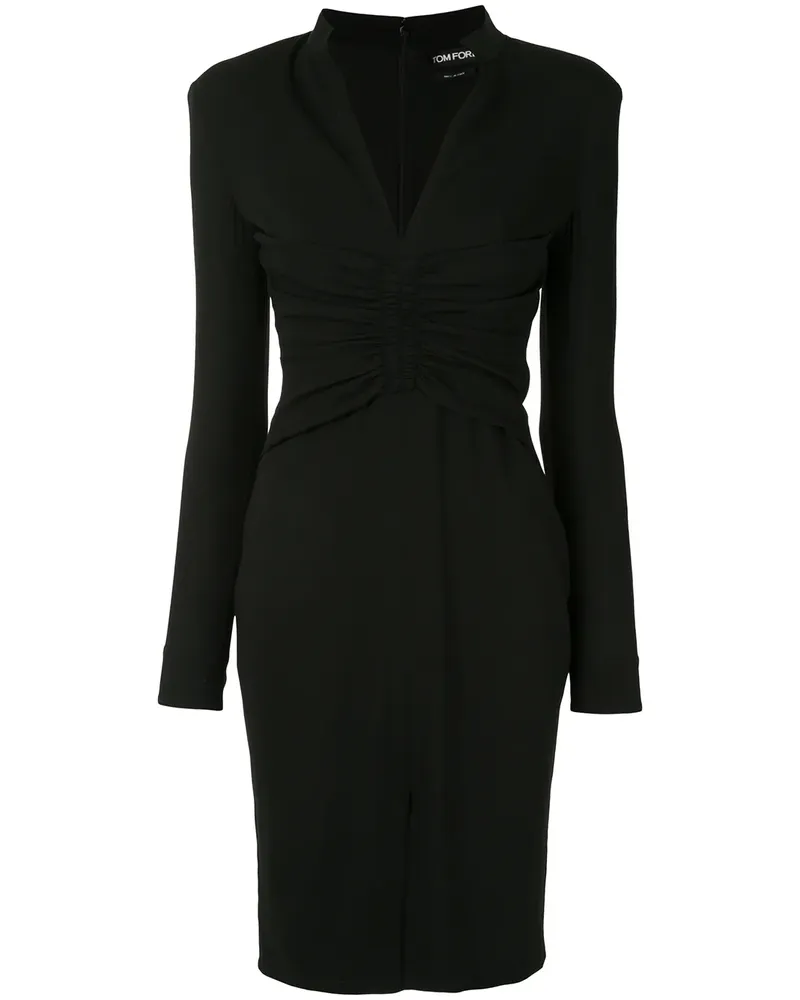 Tom Ford Schmales Kleid mit V-Ausschnitt - Schwarz Schwarz