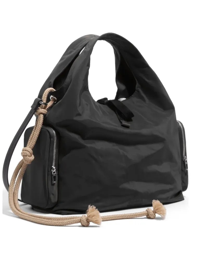 BIMBA Y LOLA Mittelgroße Schultertasche mit Seildetail - Grau Grau